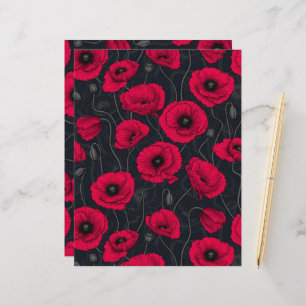 Papier Poppies rouges
