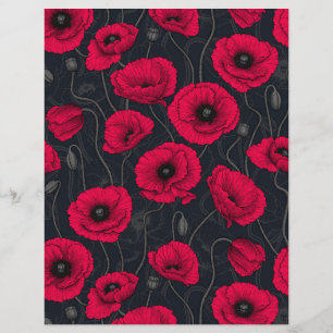 Papier Poppies rouges