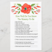 Papier Poppy Connaissez-vous bien le jeu de baby shower (Devant)