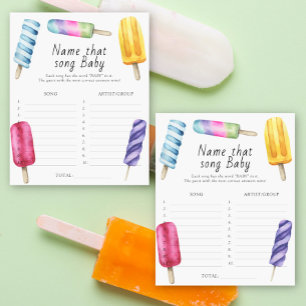 Papier Popsicle baby shower Nom de cette chanson jeu de b