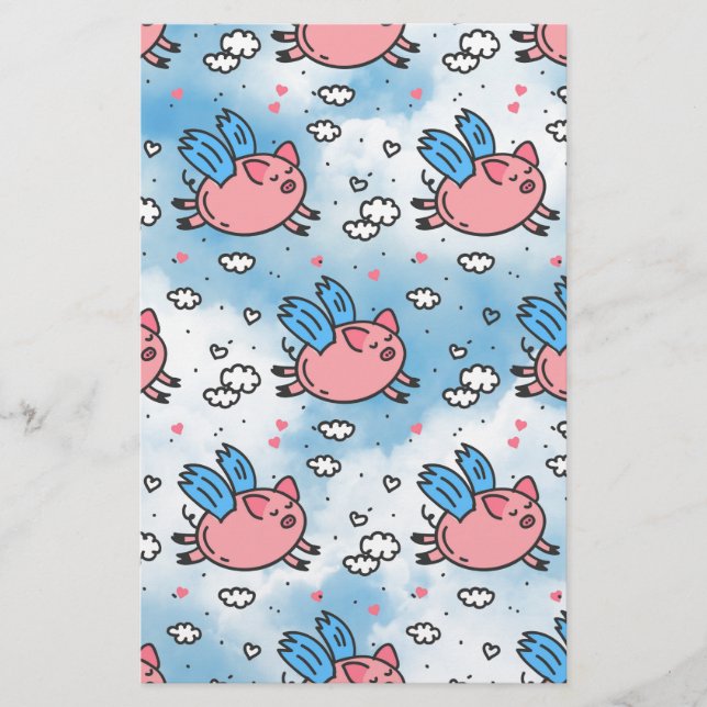 Papier porcs volants (Devant)