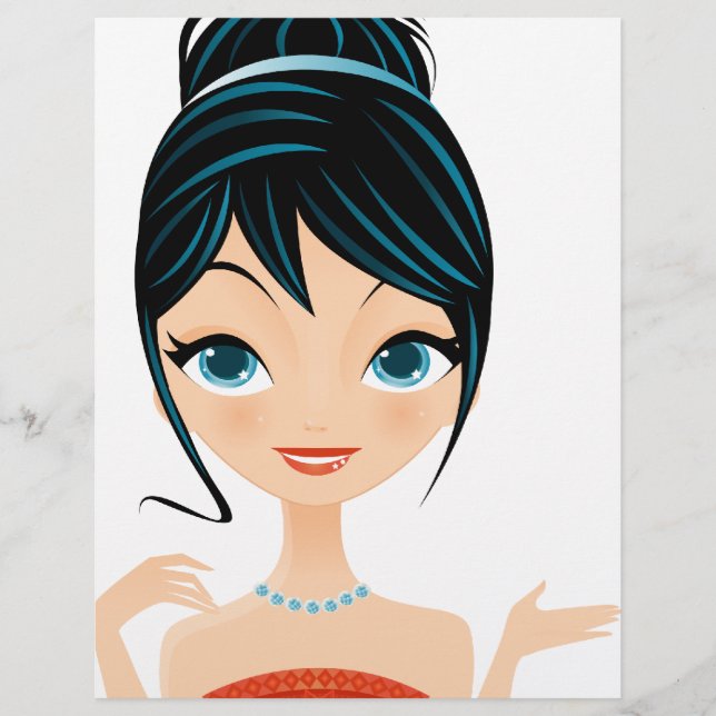 Papier portrait de fille (Devant)