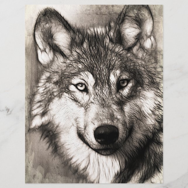 Papier Portrait de loup (Devant)
