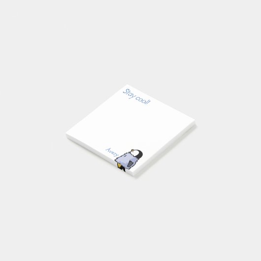 Papier Post-It avec poussin de pingouin (Incliné)