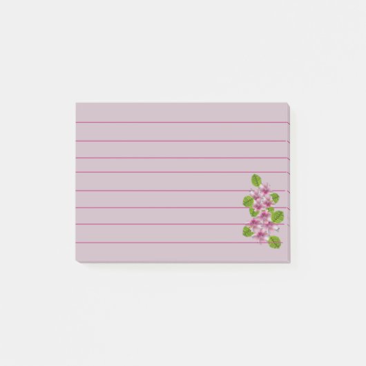Papier Post-It Fleur Rose (Devant)