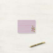 Papier Post-It Fleur Rose (Sur un bureau)