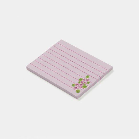 Papier Post-It Fleur Rose (Incliné)