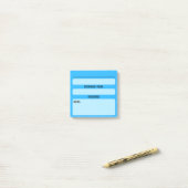 Papier Post-It pour mot de passe de site Web (Bleu (Sur un bureau)