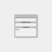 Papier Post-It pour mot de passe de site Web (Gris (Devant)