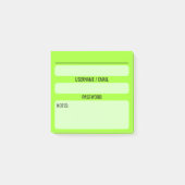 Papier Post-It pour mot de passe de site Web (Vert (Devant)