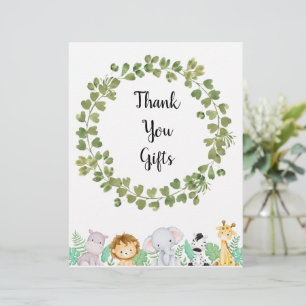 Papier Poster-cadeaux Safari Merci