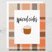 Papier Poster de la table des boissons automnales (Devant / Derrière)