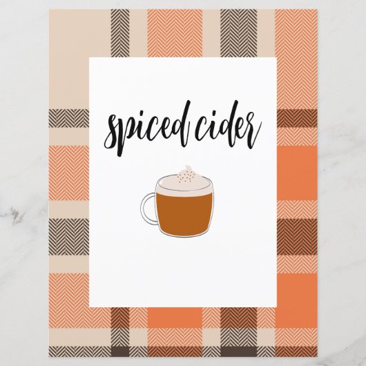 Papier Poster de la table des boissons automnales (Devant)