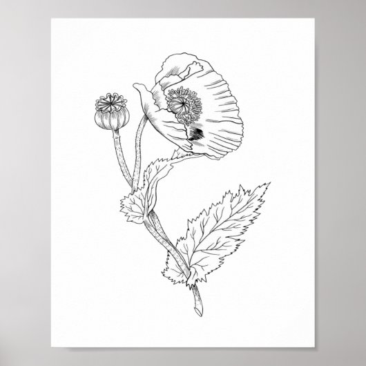 Papier Poster Minimaliste Fleur (Matte) (Devant)