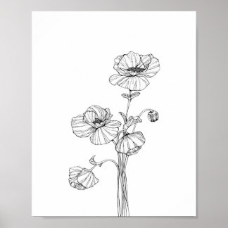 Papier Poster Minimaliste Fleur (Matte)