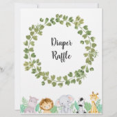 Papier Poster Safari Diaper Raffle (Devant)