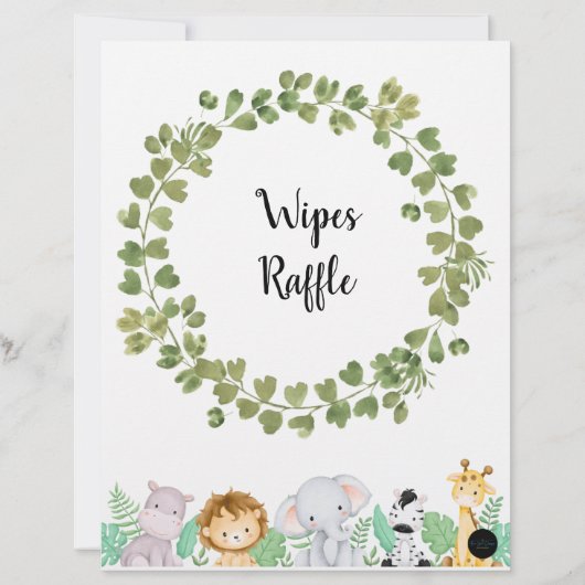 Papier Poster Safari Wipes Raffle (Dos)