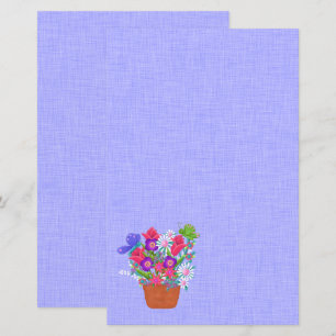 Papier Pot à fleurs et papillons Belle