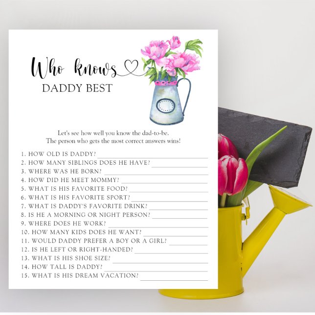 Papier Pot de fleurs - Qui connaît le mieux papa jeu (Créateur téléchargé)