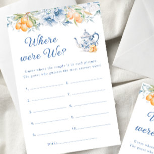 Papier Pot De Thé Bleu Où Était Nous Fête des mariées Jeu