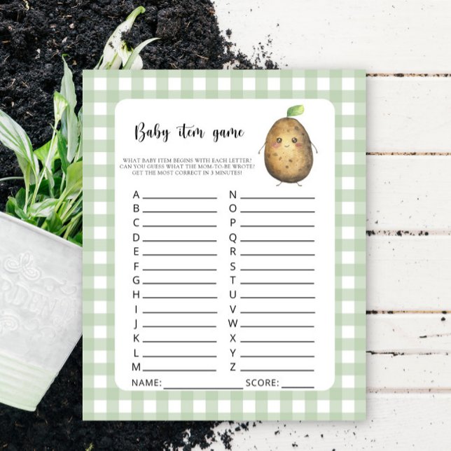 Papier Potato Baby Item Jeu. Jeu baby shower (Créateur téléchargé)