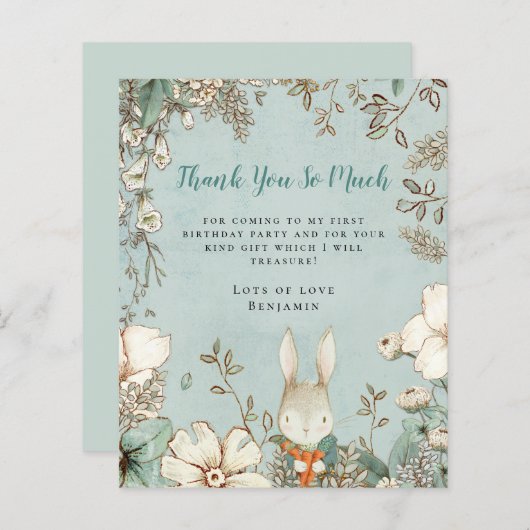 Papier Poudre Bunny budget bleu premier anniversaire Merc (Devant / Derrière)