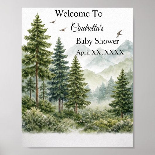Papier pour affiche de Baby shower (Semi-Brilant) (Devant)
