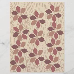 Papier pour album scrapbook Bois Brun & Feuilles :