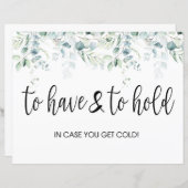 Papier Pour avoir et tenir un signe - Mariage Eucalyptus (Devant / Derrière)