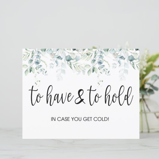 Papier Pour avoir et tenir un signe - Mariage Eucalyptus (Debout devant)