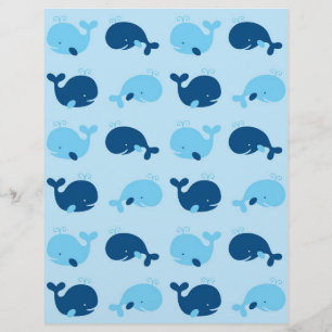 Papier pour bébé de baleine bleu marine