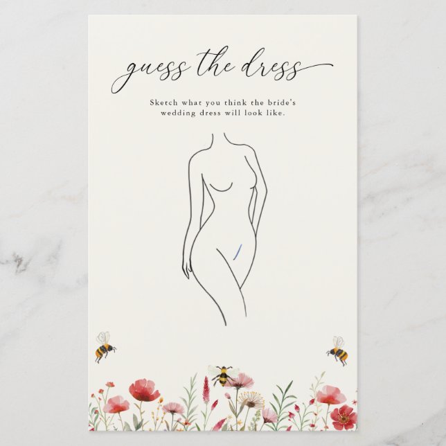 Papier Pour Deviner Le Jeu De Fête des mariées De Robe (Devant)