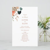 Papier pour programme de mariage floral à petit bu (Debout devant)