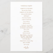 Papier pour programme de mariage floral à petit bu (Dos)