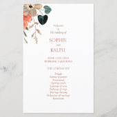 Papier pour programme de mariage floral à petit bu (Devant)