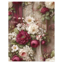 Papier pour scrapbook de fleurs de Bourgogne