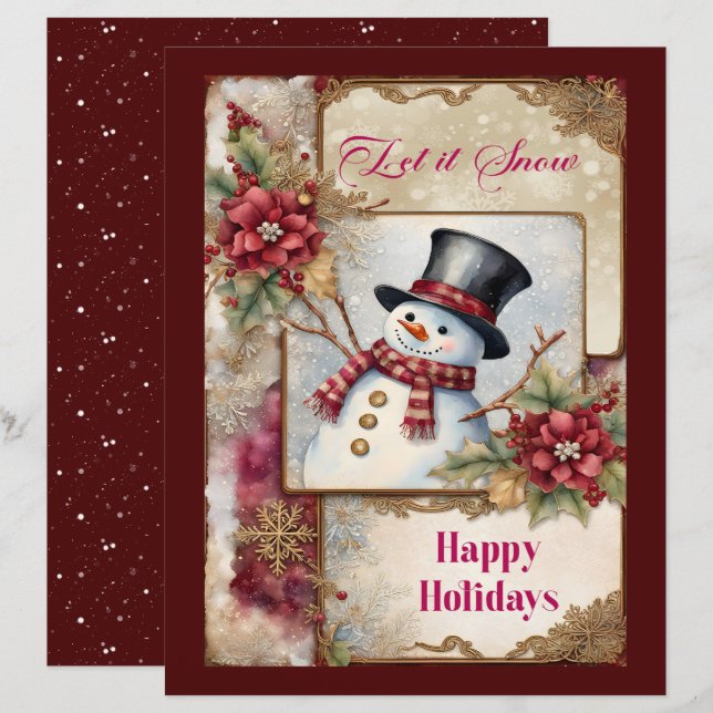 Papier pour scrapbook de salutations de bonhomme d (Devant / Derrière)