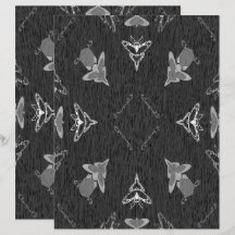 Papier pour scrapbook noir et blanc recto-verso "F