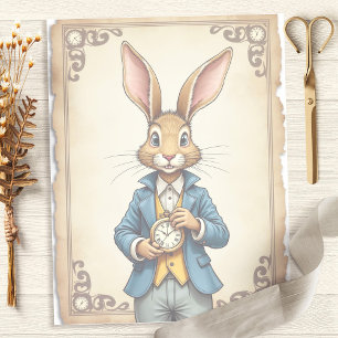 Papier pour scrapbooking Montre de poche du Lapin