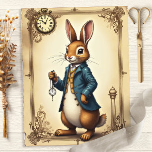 Papier pour scrapbooking Portrait de Lapin d'Alice