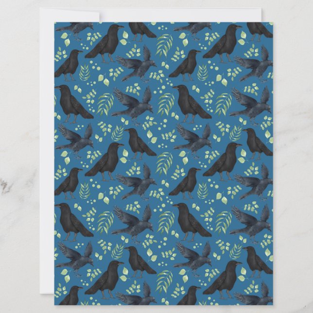 Papier pour scrapbooking Raven en bleu (Devant)
