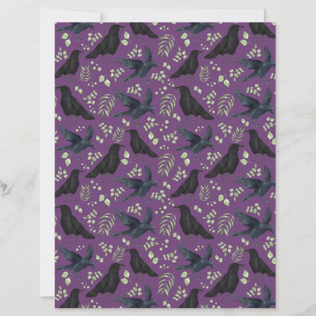 Papier pour scrapbooking Raven en violet (Devant)