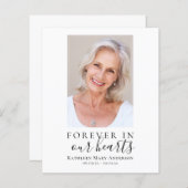 Papier Pour toujours dans nos coeurs Photo Sympathie Merc (Devant / Derrière)