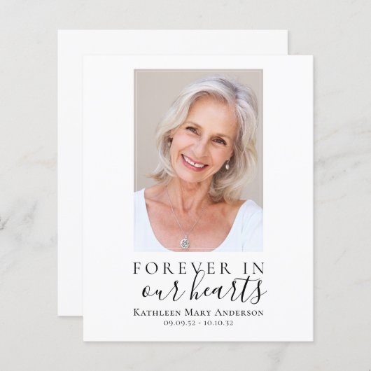 Papier Pour toujours dans nos coeurs Photo Sympathie Merc (Devant / Derrière)