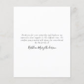 Papier Pour toujours dans nos coeurs Photo Sympathie Merc (Dos)