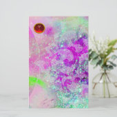 PAPIER POURPURE ABSTRAITE BLEU TURQUOISE, VAGUES, RUBE RO (Debout devant)