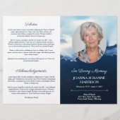 Papier Poutres de lumière Ovale Photo Blue Funeral Progra (Devant)