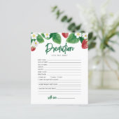 Papier Prédiction De La Fraise Pour Le Jeu De Baby shower (Debout devant)