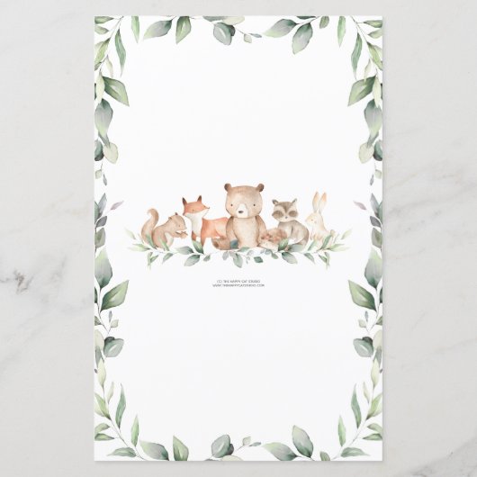 Papier Prédiction des animaux des bois pour l'activité de (Dos)