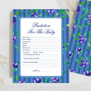 Papier Prédiction des bleuets doux pour le jeu de Baby sh